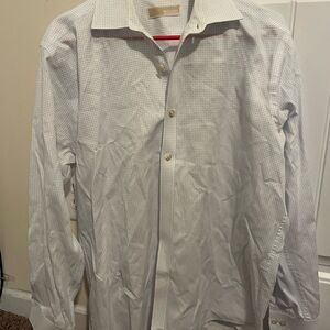 Michael Kors Blue and White Patterned Shirt